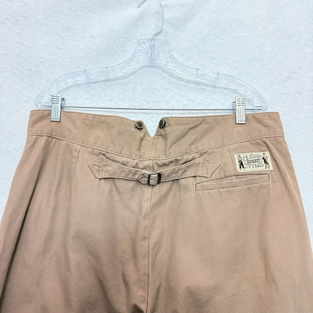 VTG CLASSIC OLD WEST STYLES DUCK CANVAS PANTS COSTUME USA MENS 38 MINER BUCKLE